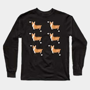 Pembroke Welsh Corgi Dog Cute Pattern Long Sleeve T-Shirt